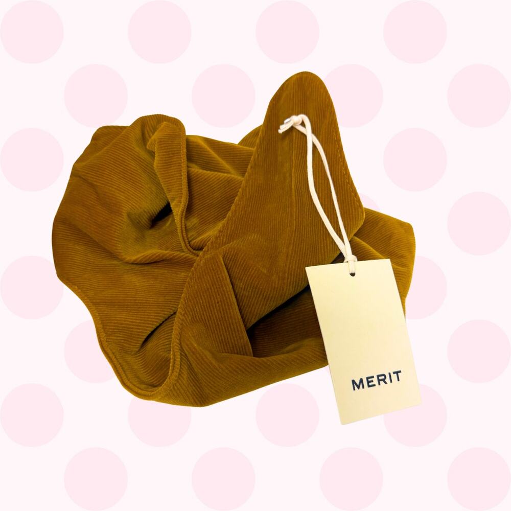 MERIT Beauty Signature Bag | Mustard Corduroy